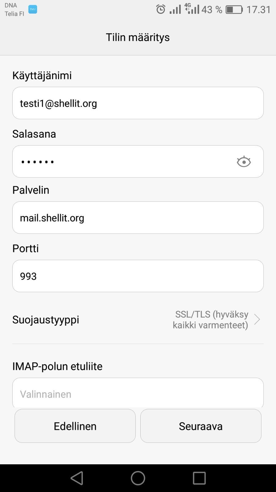 Androidin sähköpostiasetukset (ja Honor 8) 